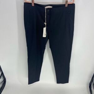 iBlues Ramble Women's Black Cotton Blend Straight Leg Side Zip Pants Size 12